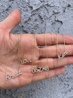 #nameplate #giftforher #mothersdaygifts Diamond Name Necklace, Diamond Gift, Gold Diamond Jewelry, Jewelry For Men, Necklace Dainty, Letter Necklace, Rings Bracelets, Dainty Jewelry, Name Necklace