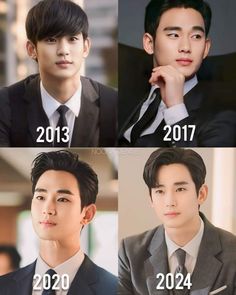 four different pictures of men in suits and ties with the same name on their chest