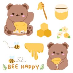 there are many items that can be used to make a bear and honey themed card