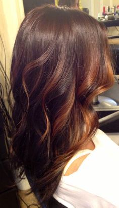 So shiny and healthy Shatush Hair, Long Layered Curly Hair, Trendy We Fryzurach, Rambut Brunette, Layered Curly Hair, 2015 Hairstyles, Ombré Hair, Winter Hair Color, Auburn Hair