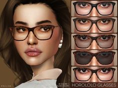 the glasses are all different colors and shapes for females to see in their own eyes