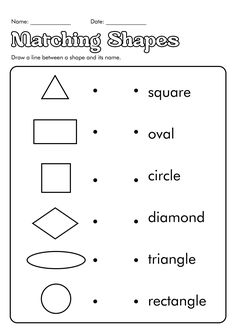 the matching shapes worksheet for kids to learn how to make them look like they are