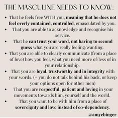 the masculin needs to know