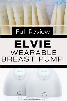 an advertisement for the eieve wearable breast pump is shown in front of several bottles