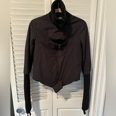 Helmut Lang Bomber Style Black Cotton Jacket With Snap Closures, Knit Trim On Collar And Sleeve From Elbow To Wrist. Size Small. In Very Good Condition. Black Cotton Jacket, Cotton Jacket, Helmut Lang, Black Cotton, Trim, Bomber Jacket, Jackets & Coats, Jackets For Women, Collar