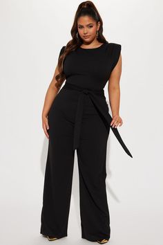 On Point Jumpsuit - Black | Fashion Nova Cocktail Dress Curvy, Curvy Pants, Maxi Dress Cocktail, Curvy Dress, Mini Dress Casual, Maxi Dresses Casual, Sleeveless Jumpsuits