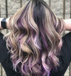 Purple Highlights Hair, Purple And Blonde Hair, Disconnected Layers, Packing Gel, Jellyfish Haircut, Longer Layers, Purple Hair Highlights, Peanut Butter And Jelly Sandwich