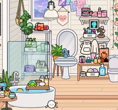 a bathroom filled with lots of different types of items