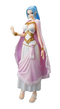 a figurine is dressed in pink and white