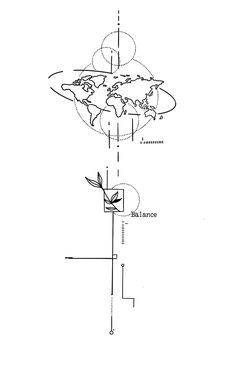 a diagram showing the location of an object in front of a world map, with arrows pointing