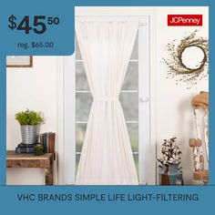 a white door with the words vcc brands simple light filtering on it