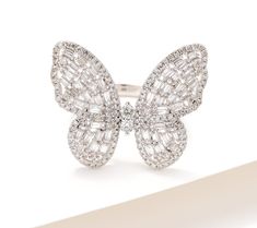 Let your free-spirited style shine through with this magnificient mixed-cut diamond butterfly ring. Your heart will flutter with every glittering glance. From Affinity® Diamond Jewelry. Diamond Butterfly Ring, Diamond Butterfly, Free Spirit Style, Butterfly Ring, Free Spirited, Free Spirit, Diamond Jewelry, Diamond Cuts, Jewelry Rings