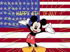 a mickey mouse with an american flag and the words happy 4th of july on it