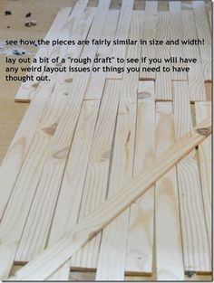 a piece of wood that has been cut into pieces with the words, see how the pieces are fairly similar in size and width