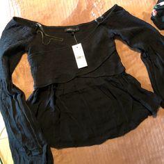 Black Off The Shoulder Top. Never Been Worn! Kendall And Kylie, Kendall + Kylie, Shoulder Top, Off The Shoulder, Top Blouse, Womens Tops, Women Shopping, Black, Clothes