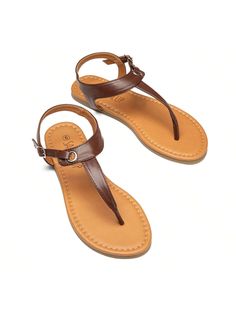 Summer comfortable and cute shoes
Casual flat sandals with metal buckle at the back
T-Strap thong sandals for women featuring adjustable ankle strap
♥ No enough arch support for these flat sandals
♥Just contact us if anything goes wrong with your item(s).Women's Thong Flat Sandals T-Strap Summer Shoes With Buckle Brown Vacation   PVC Plain    Women Shoes, size features are:Bust: ,Length: ,Sleeve Length: Trendy T-strap Sandals With Adjustable Single Toe Strap, T-strap Toe Ring Sandals With Buckle Closure, Adjustable T-strap Toe Ring Sandals With Buckle, Adjustable T-strap Toe Ring Sandals With Buckle Closure, Adjustable T-strap Sandals With Round Toe, Flat Adjustable Strap Slingback Sandals, Flat T-strap Sandals With Buckle Closure For Vacation, Flat T-strap Sandals With Buckle Closure, Vacation T-strap Sandals With Adjustable Strap