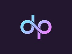 the letter o with an infinite symbol in purple and blue colors on a dark background