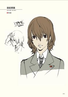 an anime character with long hair wearing a suit and tie