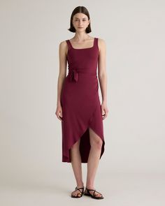 Upgrade your wardrobe with the Tencel Jersey Side Tie Dress, a luxurious and versatile piece that will make you feel confident and elegant for any occasion. Made from premium Tencel fabric, this dress offers a silky smooth texture that drapes beautifully over your curves. Simply pair it with your favorite sandals or heels and accessories for a complete look that's both comfortable and chic. Side Tie Dress, Tencel Fabric, Wrap Midi Dress, Fashion Wishlist, Maxi Tank Dress, Olive Color, Just Run, Lovely Dresses, Tie Dress