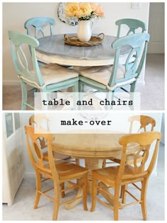 the table and chairs are made over