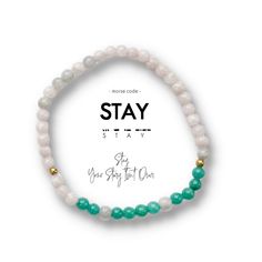 STAY Stay, your story isn't over yet. A subtle, yet powerful reminder that you are valuable and have something beautiful to add to our world. If you are in crisis, help is available. Call 1-800-273-TALK (8255) or dial 988 from any phone. It is our hope that this bracelet can save lives. This bracelet looks great alone or stacked with your other favorite Morse Code or stone stacking bracelets! How to read your jewelry: A Morse Code dot is one bead and a dash is two beads in the alternating color. Stay Morse Code, Stone Stacking, Spa Candle, Lavender Jade, Sewing Crafts Tutorials, Stacking Bracelets, Morse Code Bracelet, Aids Hiv, Morse Code