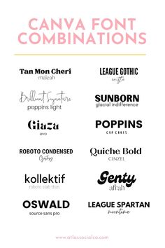 the font family for canva font combinations