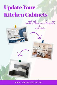 Kitchen Cabinet Colors to Update Your Kitchen Color To Paint Kitchen Cabinets, Cabinet Color Ideas, Paint Kitchen Cabinets, Kitchen Cabinet Color Ideas, Paint Color Ideas, Painted Kitchen Cabinets Colors