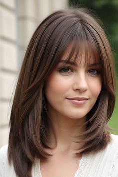 Round Oval Face Hairstyles, Hairstyles That Slim Your Face, Long Haircut Styles For Women, Haircut 2024 Woman, Wavy Haircuts For Round Faces, Mid Length Hairstyles For Round Faces, Haircut To Slim Face, Haircut Style For Women, Bangs And Layered Hair