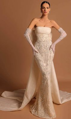 Tarik Ediz  53177 - Strapless Empire Prom Gown Prom Dresses 0 / Vanilla Long Fitted Dresses, Tarik Ediz, Video Tiktok, Dream Wedding Ideas Dresses, Bodice Dress, Photography Lifestyle, Glam Dresses, Look Vintage, Wedding Dress Inspiration