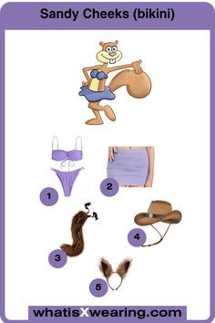 an image of various items that are labeled in the same font and numbers, including bikinis