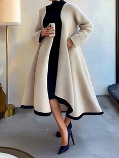 Checkered Coats For Women, Womens 2024 Fall Fashion Trends, Hoodie Office Outfit, Cold Day Outfit For Work, Casual Fall Outfits For Women 2024, Cold Weather Dress Outfits, Long Coats For Women, Winter Outfit Ideas For Women, Fall Acrylic