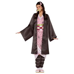 Are you looking to become the ultimate demon-slaying sister? Well, look no further because we've got just the costume for you! With this Nezuko Adult Costume, you'll feel like a fierce fighter ready to take on any challenges. The beautiful pink dress with attached brown robe will have you feeling like a graceful warrior, while the belt adds that perfect touch of elegance. And let's not forget those adorable leg warmers that will keep you warm during those chilly nights. But wait, there's more! T Nezuko Halloween, Nezuko Costume, Pink Kimono Dress, Brown Leg Warmers, Hanhaba Obi, Demon Slayer Nezuko, Pink Hair Clips, Pink Kimono, Halloween Costume Accessories