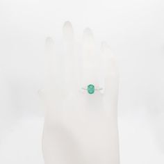 Beautiful 0.94 ct. emerald oval in a handmade 14k white gold ring.  Ring size 6.  Metal: White Gold Stone: Emerald Stone Cut: Oval Cut  Dimensions reference the ring size and are not specific to the ring itself. Exact ring dimensions are not provided. Please reach in the seller Q&A for questions. Emerald Oval Cabochon Ring As A Gift, Luxury Emerald Ring With Oval Cabochon Center Stone, Emerald Ring With Oval Cabochon Center Stone, Emerald Oval Cabochon Ring With Center Stone, Oval Cabochon Emerald Ring With Center Stone, Oval Emerald Sterling Silver Promise Ring, Oval Emerald Promise Ring In Sterling Silver, Oval Sterling Silver Emerald Promise Ring, Oval Emerald Birthstone Ring In White Gold