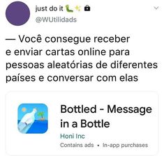 an image of a twitter post with the caption'botted message in a bottle '