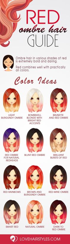 Gorgeous Red Ombre Hair Styles You Know You Want To Try ★ See more: http://lovehairstyles.com/red-ombre-hair-styles/ Hair Color Red Ombre, Red Ombre Hair, Hair Color Red, Colored Hair Tips, Red Ombre