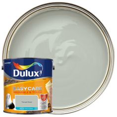 dulux easy care water based matt paint in white, with the canister open