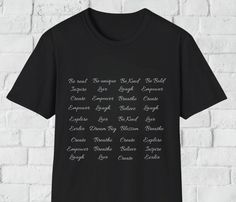 Embrace the power of words with our inspirational t-shirt. This unique design combines a dynamic array of empowering verbs: 'Breathe' to find tranquility, 'Inspire' to spark change, 'Live' fully, 'Love' deeply, 'Laugh' often, 'Create' your world, 'Evolve' continuously, 'Dream Big,' 'Believe' in yourself, 'Blossom' into your best self, 'Create' the life you desire, and 'Explore' new horizons. Wear this shirt as a reminder that you have the strength to shape your destiny and write your own story.   Crafted from 100% ring-spun cotton, a lightweight fabric (4.5 oz/yd² (153 g/m this unisex t-shirt promises year-round blissful wear. Its classic fit, coupled with a crew neckline, exudes a timeless and adaptable style suitable for any occasion, be it formal or semi-formal. Additionally, all shirts Inspirational Black T-shirt With Text Print, Inspirational Black T-shirt With Slogan, Inspirational Black Short Sleeve T-shirt, Inspirational Black T-shirt With Screen Print, Inspirational Crew Neck T-shirt As Gift, Empowering Short Sleeve T-shirt With Text Print, Empowering Text Print Crew Neck T-shirt, Inspirational T-shirt With Letter Print As Gift, Inspirational Letter Print T-shirt As Gift