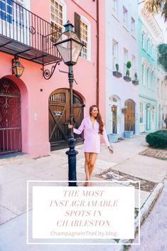 the most instagramable spots in charleston, garbed with pink and blue