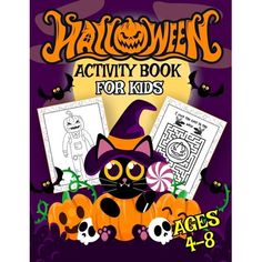 halloween activity book for kids ages 4 - 8