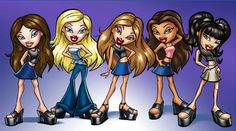 the cartoon girls are all dressed up and ready to go out for their next fashion show