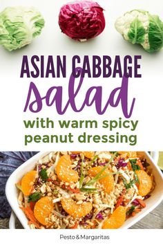 Cabbage may not be the most exciting ingredient out there but when you spicy it up with other ingredients and a tasty peanut dressing, you might be surprised!  Check out this easy to make cabbage salad recipe and enjoy an upgrade on your normal cabbage recipes Spicy Peanut Dressing, Asian Slaw Recipe, Asian Cabbage Salad, Cabbage Salad Recipe, Asian Cabbage, Tasty Salads, Health Meals, Cabbage Salad Recipes, Peanut Dressing