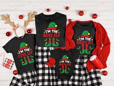 Hi there, Welcome to NTR Custom Shirts!   We are a small family business based in the United States. Here at NTR Custom Shirts, We make quality Shirts, Sweatshirts, Long sleeve T-shirts, Youth and Toddler Shirts and Baby Onesies at affordable prices. Customer satisfaction is our top priority. We print each and every order ourselves in the USA, we don't work with any 3rd party printing companies We use only High Quality DTF transfer materiel and print them twice for more durability Please scroll down to learn more about ordering, shipping, returns, materials, and more... Thanks for Visiting. ...HOW TO ORDER... 1- Please check all the listing images. 2- Please select product type, your shirt size and color. 3- Please click add to cart. (For multiple items, you need to add each item to the ca Elf Shirts, Elf Family, Elf T Shirt, Elf Shirt, Xmas Tees, Family Shirts Matching, Family Tees, Group Shirts, Funny Christmas Shirts