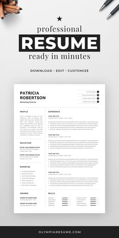 the professional resume template is ready to be used for any job