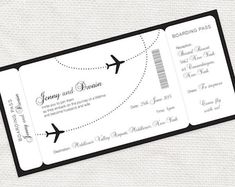 an airplane ticket is shown on top of a piece of paper