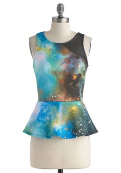 Astronaut So Fast Top, #ModCloth Retro Tops, Quirky Fashion, Trendy Fashion Tops, Pretty Blouses, Vintage Short, Short Sleeve Shirts, Closet Space, Accessories Decor