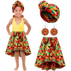 PRICES MAY VARY. What You Will Get: you will receive 1 piece of African print skirt, 1 piece of bohemian head wrap and 1 pair of drop dangle earrings, good collocation to meet your wearing and matching needs Reliable Material: these African skirts for girls and headband are made of quality polyester, soft and breathable; And the drop dangle earrings are made of quality wood and stainless steel, lightweight and friendly to kids' skin, not easy to break, deform, rust or fade, can serve you for a l African Dance Outfits, History Clothes, Dashiki Skirt, African Costume, Bubu Gown Styles, Baby Costumes Girl, African Outfits, African Print Skirt