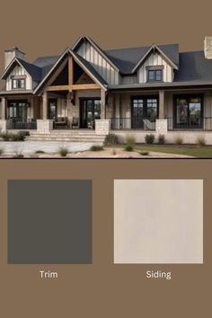 Taupe And Brick Exterior House, Houses With Rock And Siding, New Home Exterior Colors, Calming Exterior House Colors, Clay Colored Siding Houses, Tan Siding Black Windows, Cream Colored Exterior House, Gray Exterior Color Schemes Farmhouse, Modern House Paint Colors Exterior Ideas