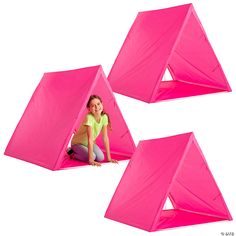 Set up a fun and functional indoor camping experience! Let your kids have an adventure with this set of tents. They can play in them, sleep in them and even ... Tent Sleepover Ideas Indoor Camping, Glamping Party Ideas For Girls Sleepover, Diy Teepee Sleepover Party, Sleep Over Tents, Pink Sleepover Ideas, Barbie Sleepover Party, Sleepover Set Up Ideas, Pink Sleepover, Slumber Party Decorations