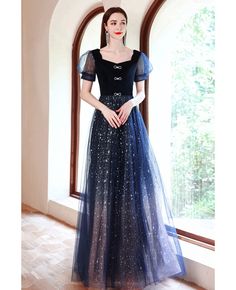 Buy modest navy blue aline party occasion dress with bling sequins sleeves at wholesale price online. Free shipping and pro custom service since 2009. Holiday A-line Evening Dress With Fitted Bodice, Empire Waist Dress For Prom, Fitted Empire Waist Dress For Prom Season, Fitted Empire Waist Dress For Prom, Fit And Flare Empire Waist Party Dress, Fit And Flare Empire Waist Dress For Party, Empire Waist Prom Season Evening Dress, Empire Waist Formal Dress For Prom Season, Blue Fitted A-line Evening Dress