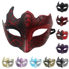 Half Face Phantom Masquerade Cosplay Mask PVC Steampunk Plastic Men Women Punk Carnival Costume 18th Decorations, Red And Black Masquerade Mask, Half Face Masquerade Mask, Phantom Masquerade, Temperature Painting, Couples Masquerade Masks, Woman Mask, Black Masquerade Mask, Mask For Halloween